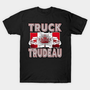 TRUCK TRUDEAU SAVE CANADA FREEDOM CONVOY OF TRUCKERS GRAY T-Shirt